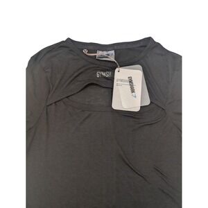 Gymshark Women's XS Black‎ Long Sleeve Cut Out Top NWT Performance Gym Shirt
